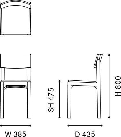 DR Chair 01 Pad｜三面図